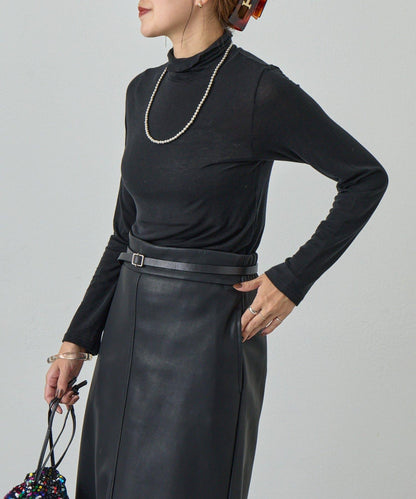 透視高領針織衫