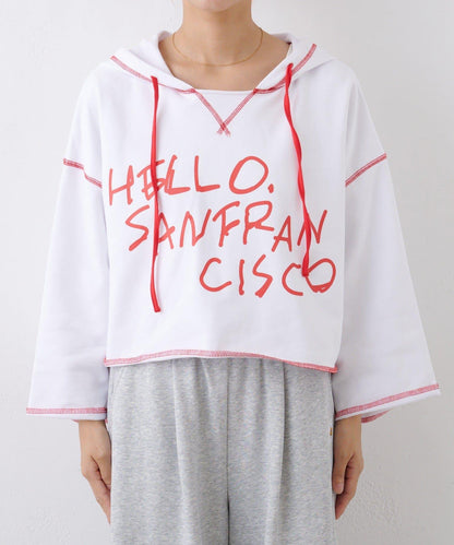 ★【HELLO.SANFRANCISCO/ハローサンフランシスコ】連帽印花衛衣