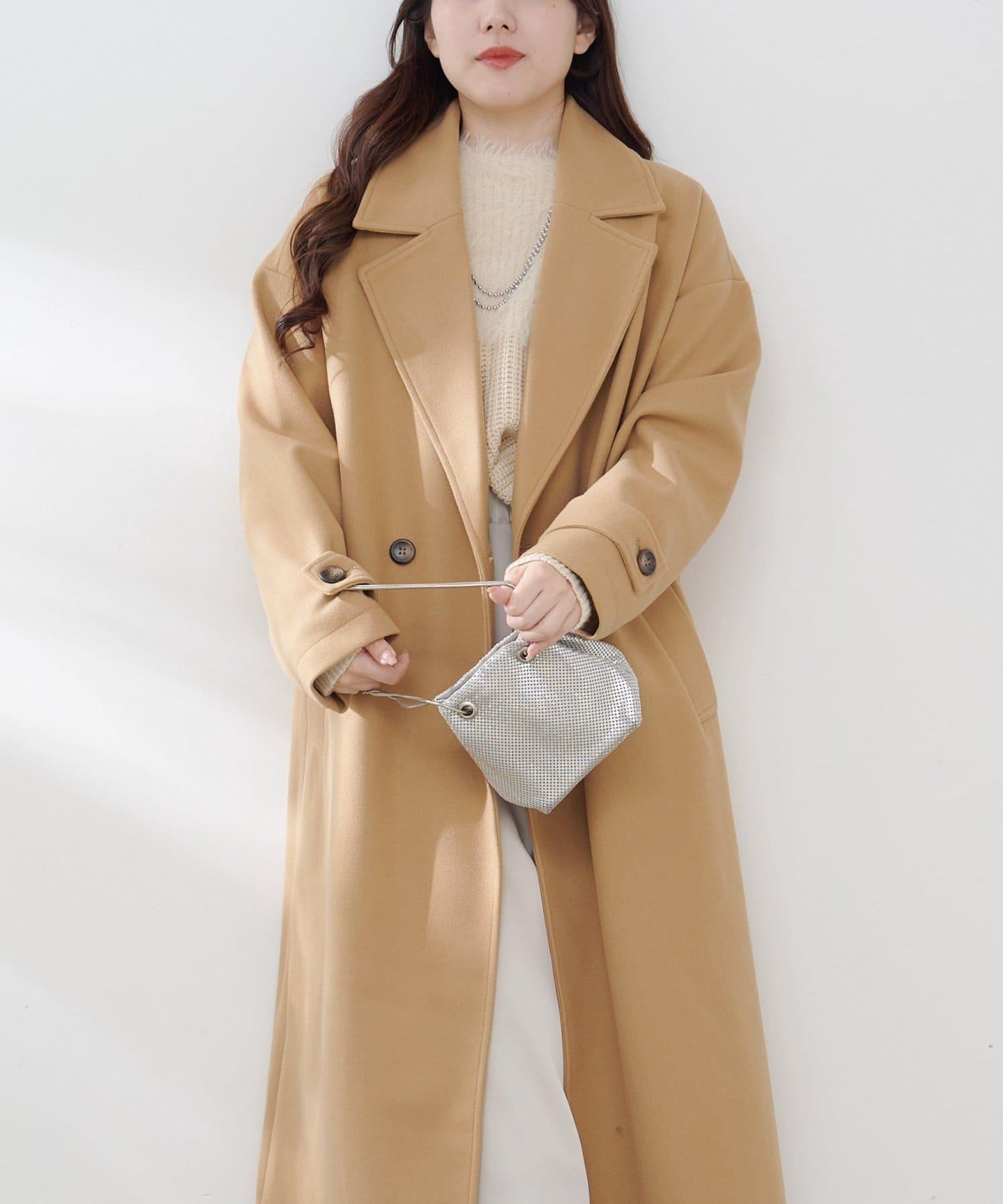 羊毛感雙排扣切斯特大衣