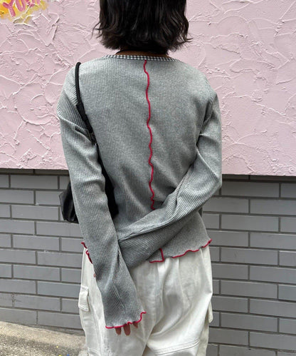 ★【HELLO.SANFRANCISCO/ハローサンフランシスコ】拼接印花上衣