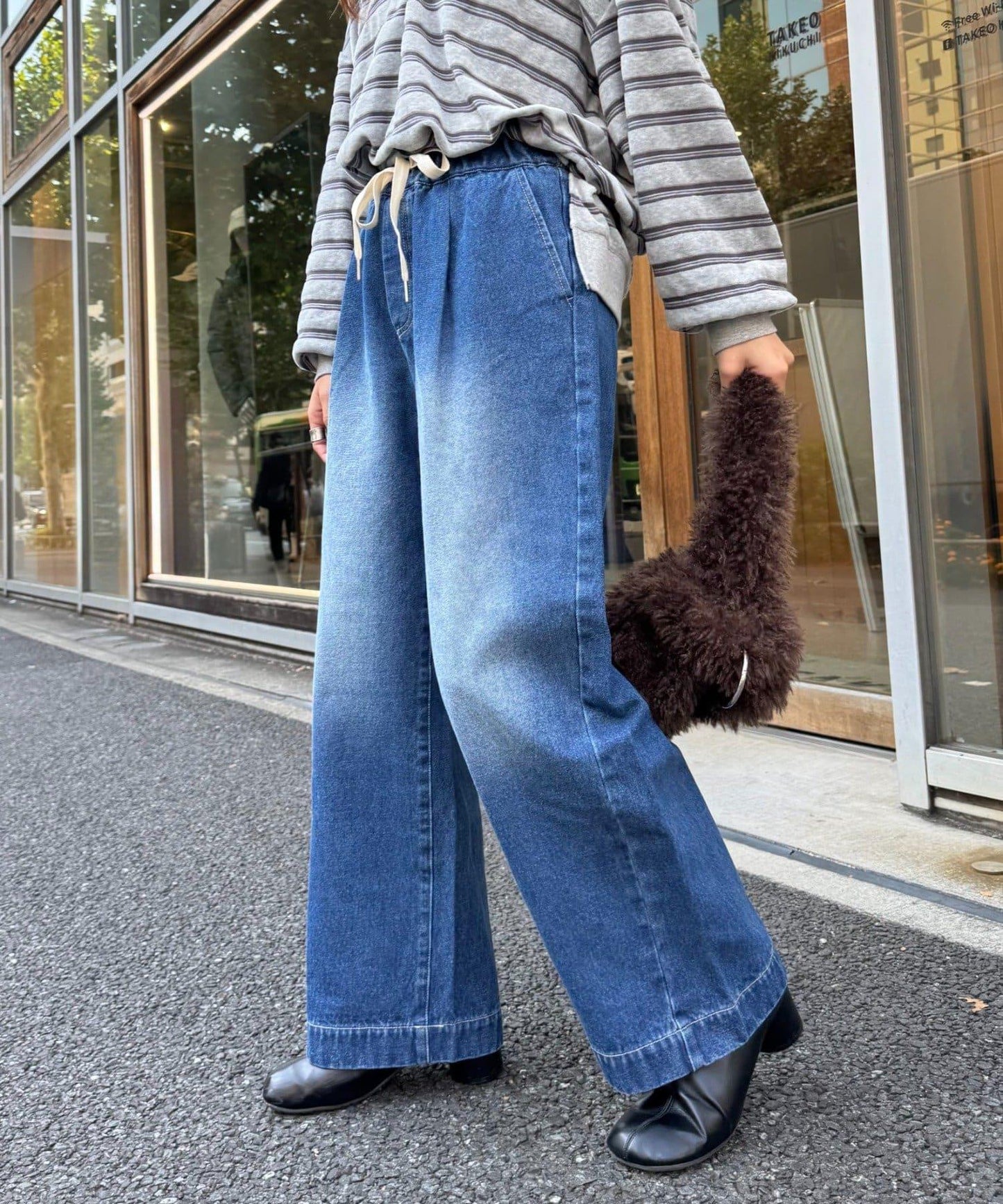 日常寬鬆牛仔褲