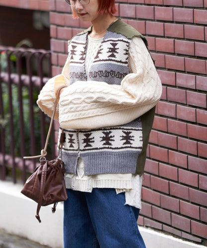 【etsinta/エシンタ】復古軍風斜紋針織背心