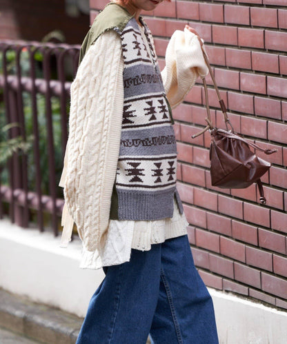 【etsinta/エシンタ】復古軍風斜紋針織背心