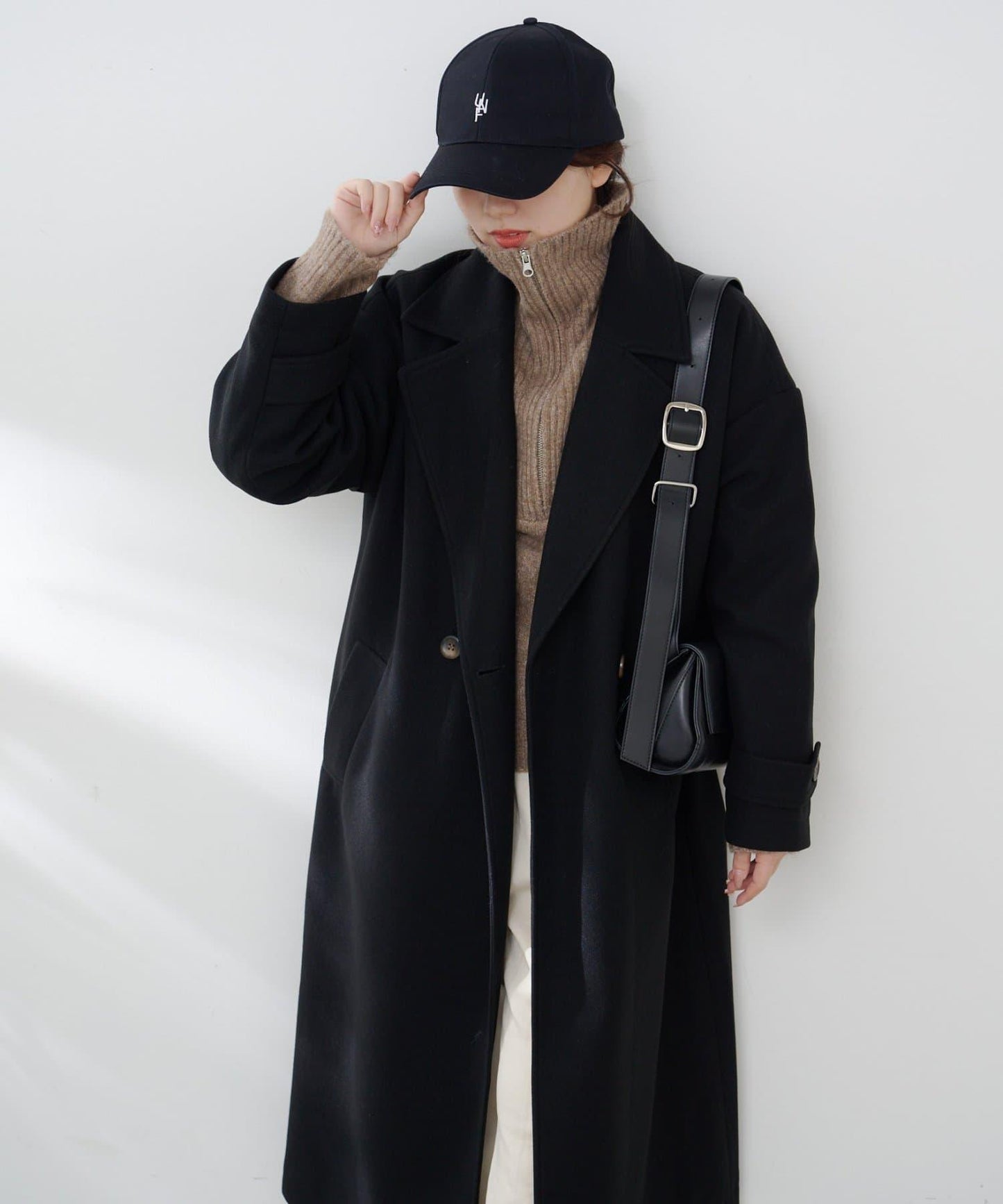 羊毛感雙排扣切斯特大衣