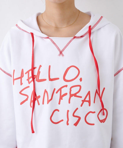 ★【HELLO.SANFRANCISCO/ハローサンフランシスコ】連帽印花衛衣