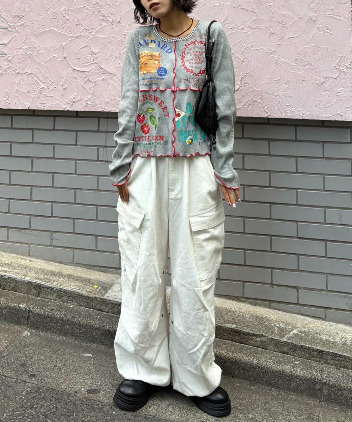 ★【HELLO.SANFRANCISCO/ハローサンフランシスコ】拼接印花上衣