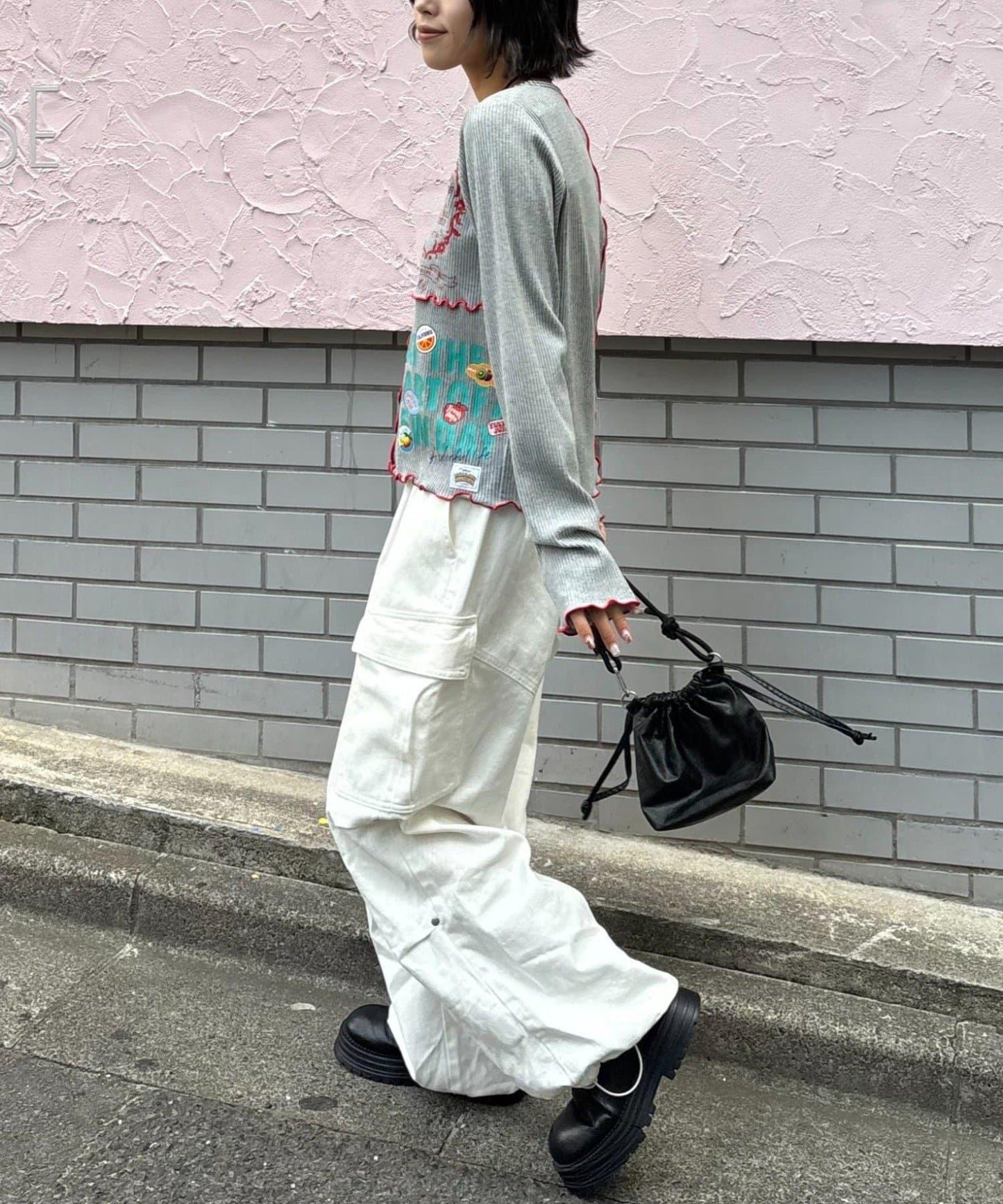 ★【HELLO.SANFRANCISCO/ハローサンフランシスコ】拼接印花上衣