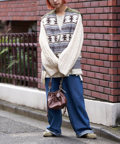 【etsinta/エシンタ】復古軍風斜紋針織背心