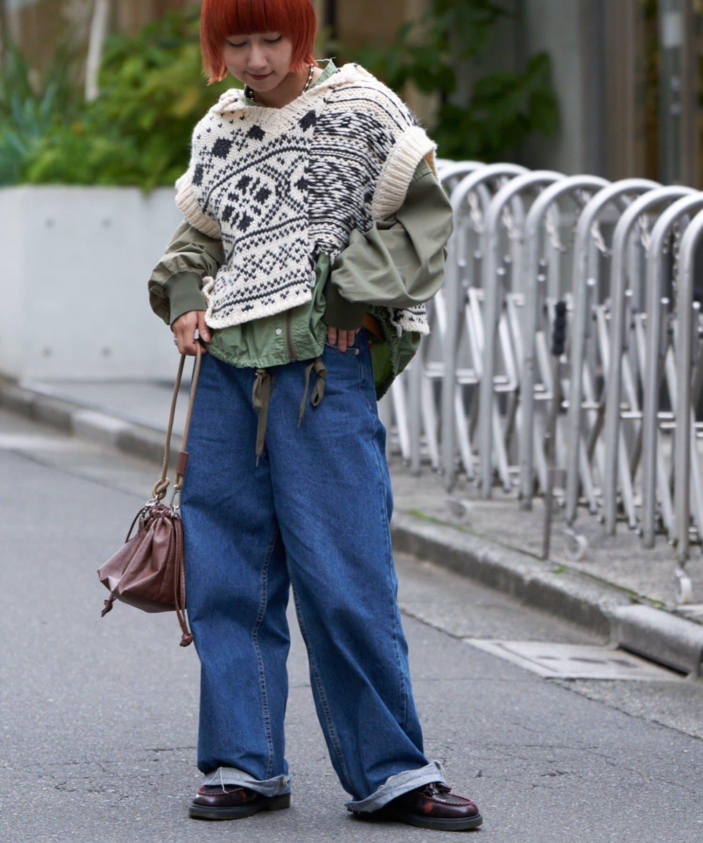 【etsinta/エシンタ】提花拼接短款連帽背心