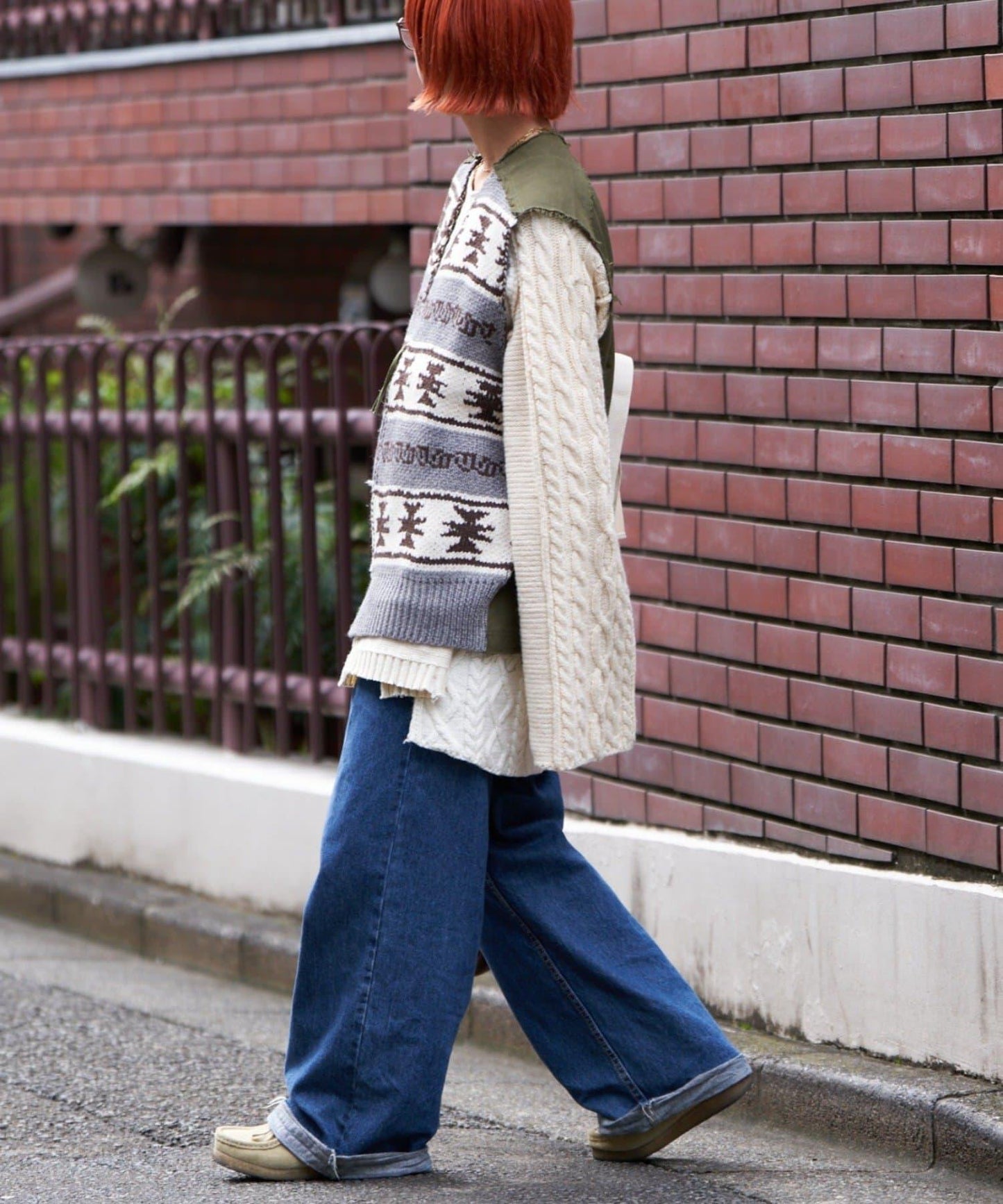 【etsinta/エシンタ】復古軍風斜紋針織背心