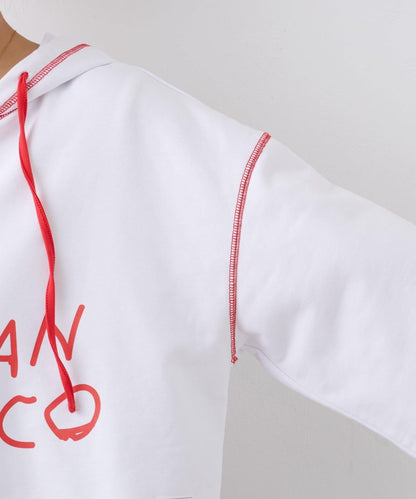 ★【HELLO.SANFRANCISCO/ハローサンフランシスコ】連帽印花衛衣