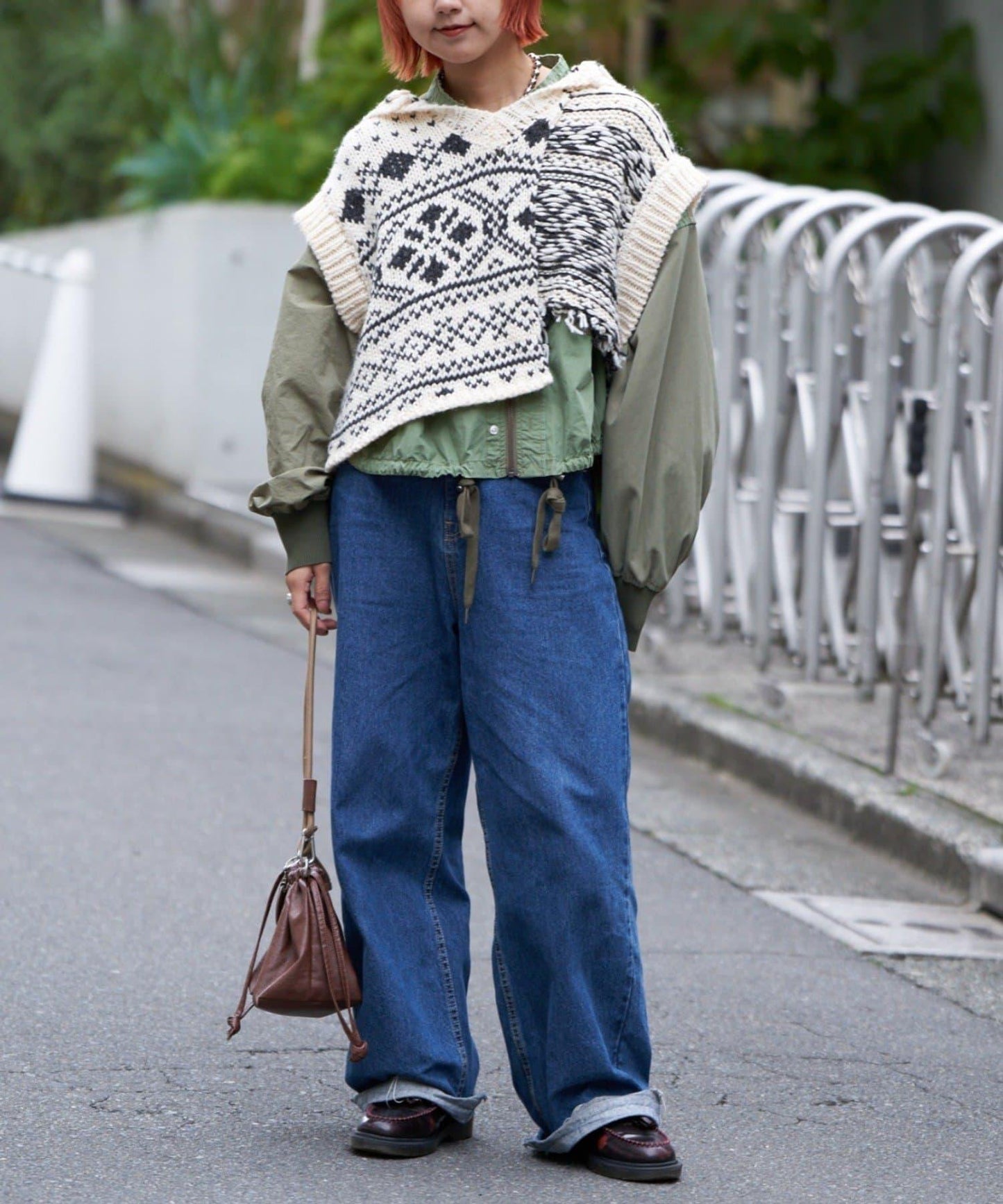 【etsinta/エシンタ】提花拼接短款連帽背心