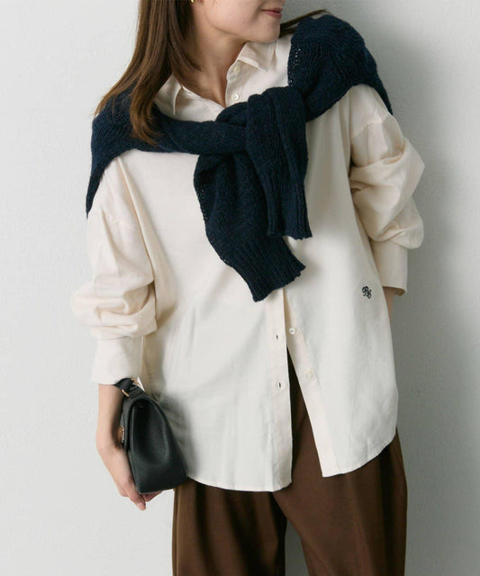 磨毛寬鬆襯衫上衣