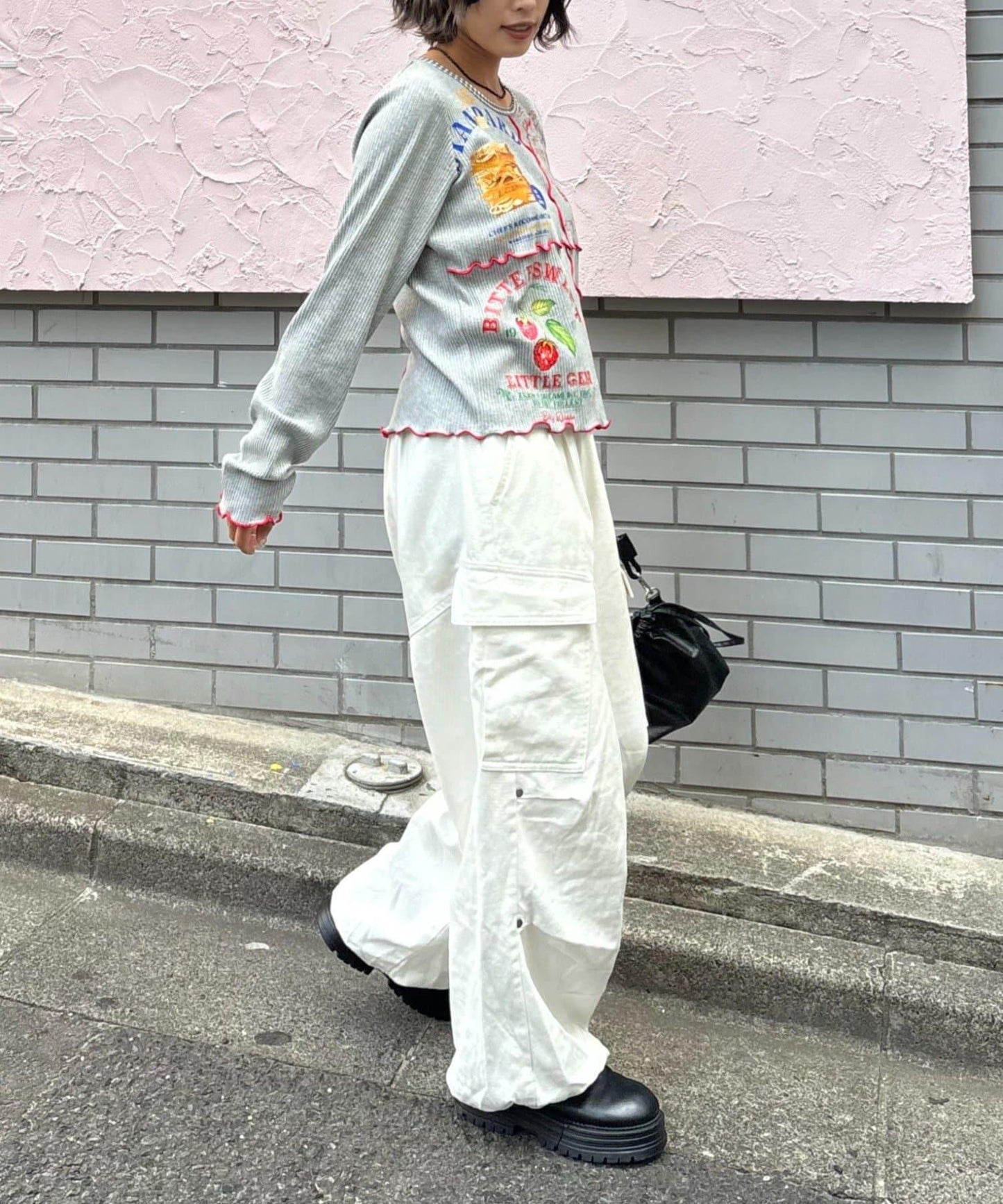 ★【HELLO.SANFRANCISCO/ハローサンフランシスコ】拼接印花上衣