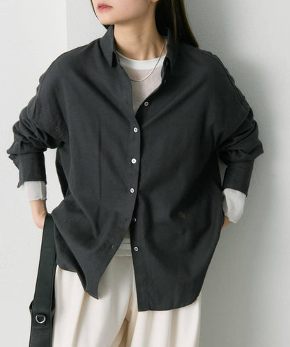 磨毛寬鬆襯衫上衣
