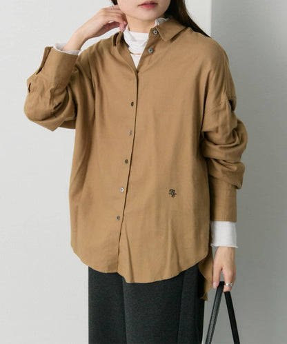 磨毛寬鬆襯衫上衣