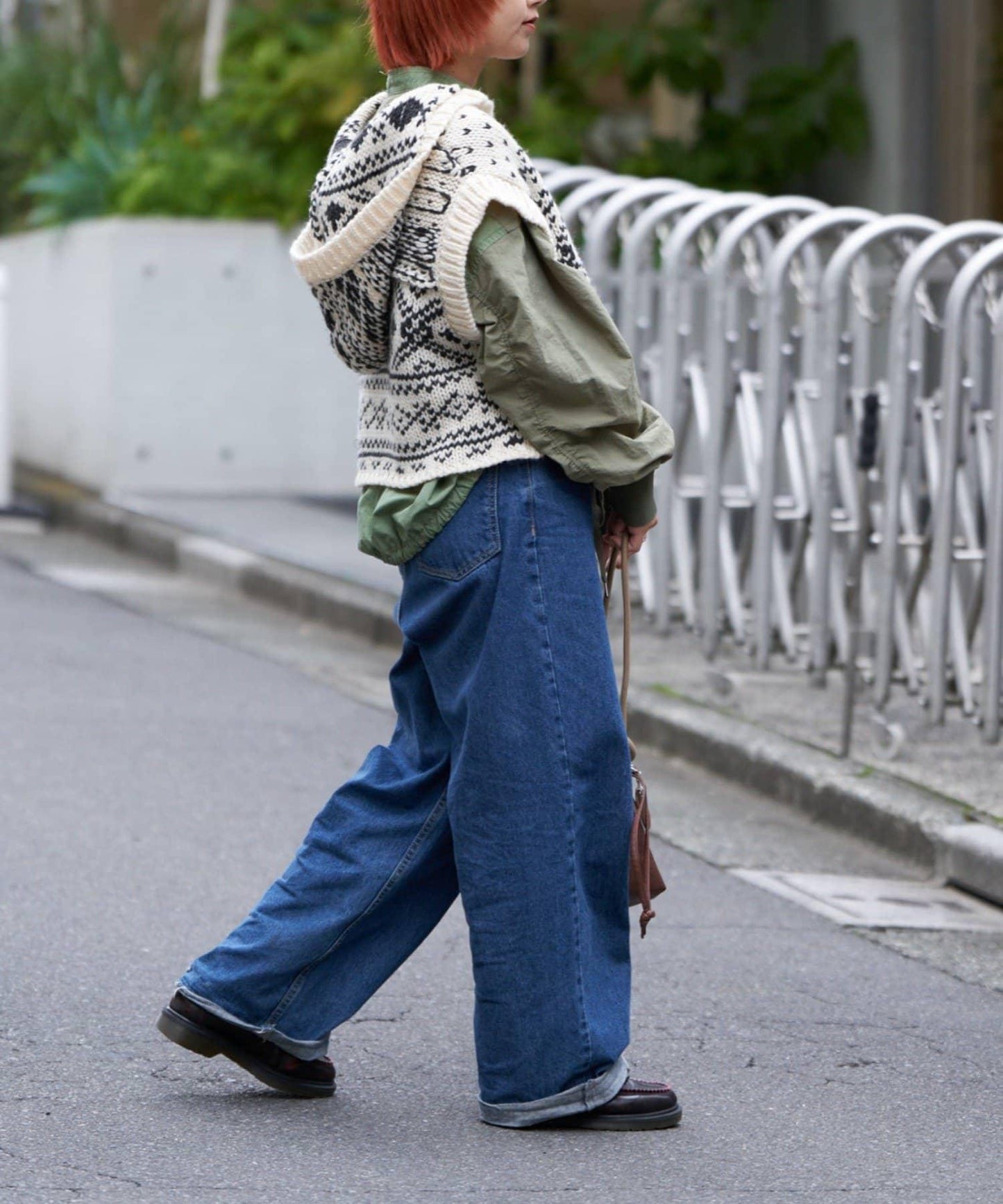 【etsinta/エシンタ】提花拼接短款連帽背心