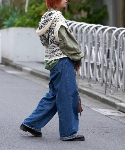 【etsinta/エシンタ】提花拼接短款連帽背心