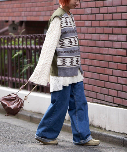 【etsinta/エシンタ】復古軍風斜紋針織背心