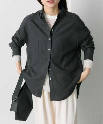 磨毛寬鬆襯衫上衣