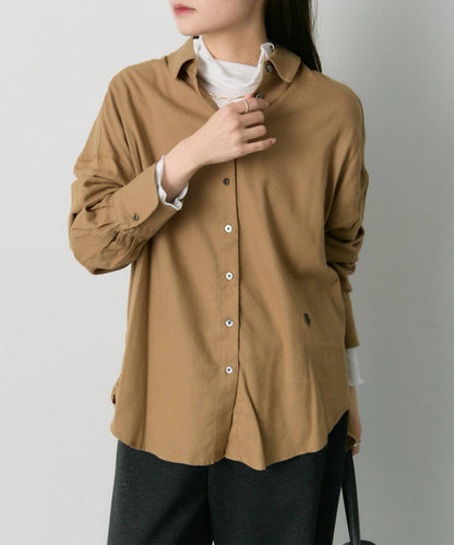 磨毛寬鬆襯衫上衣