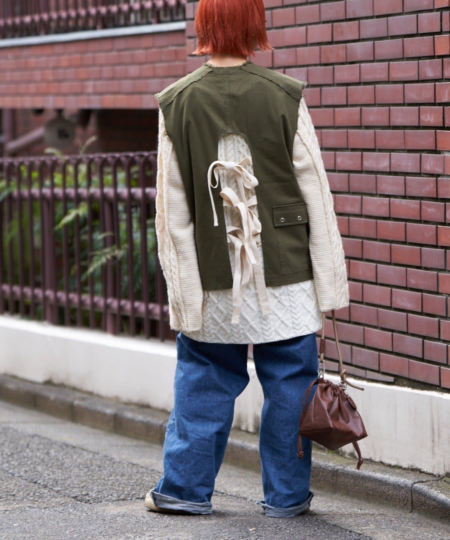 【etsinta/エシンタ】復古軍風斜紋針織背心