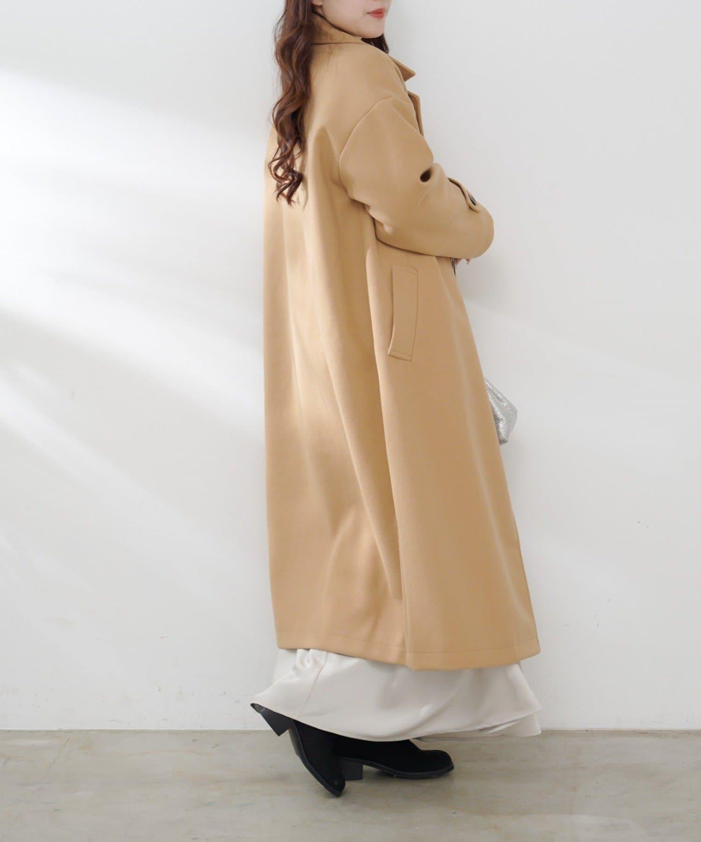 羊毛感雙排扣切斯特大衣