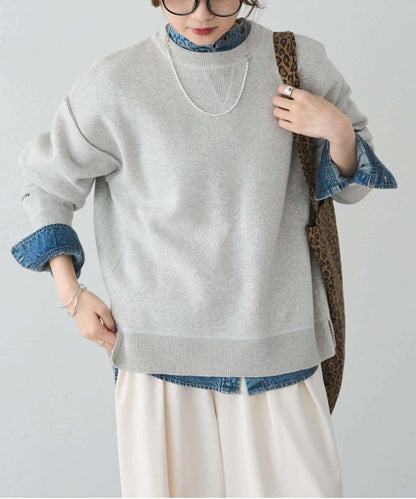 衛衣風格雙層提花針織衫