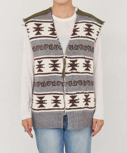 【etsinta/エシンタ】復古軍風斜紋針織背心