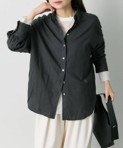 磨毛寬鬆襯衫上衣
