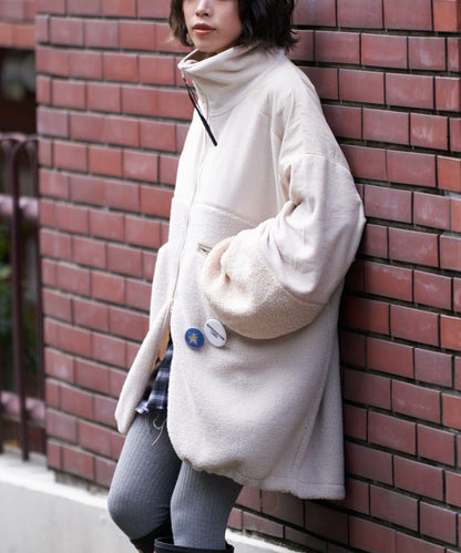 【etsinta/エシンタ】拼接羊羔絨寬鬆夾克