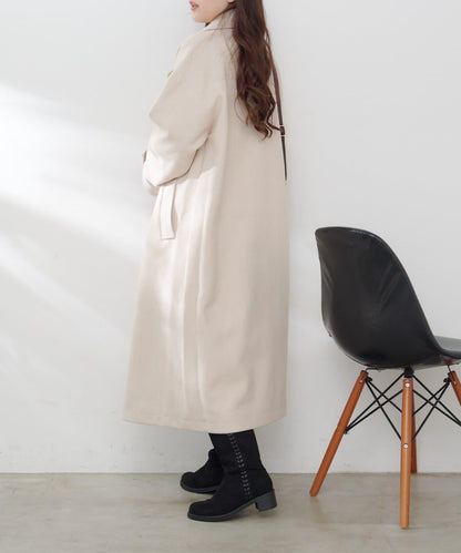 羊毛感雙排扣切斯特大衣