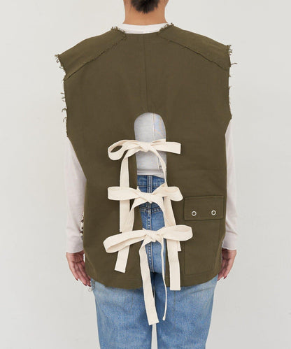 【etsinta/エシンタ】復古軍風斜紋針織背心