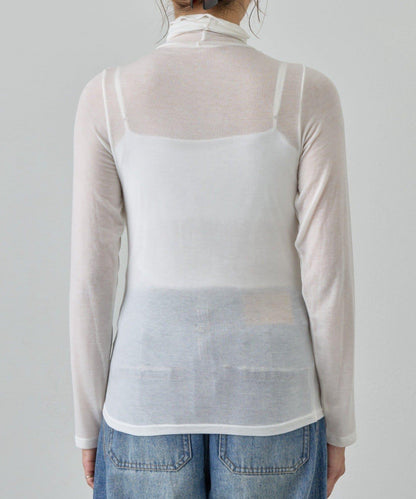 透視高領針織衫