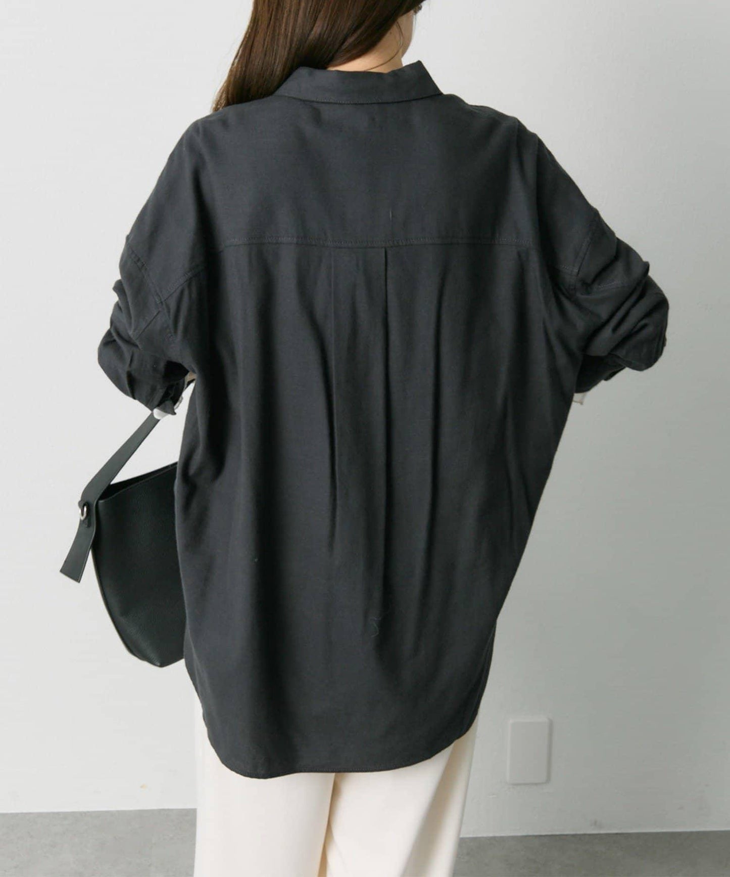 磨毛寬鬆襯衫上衣