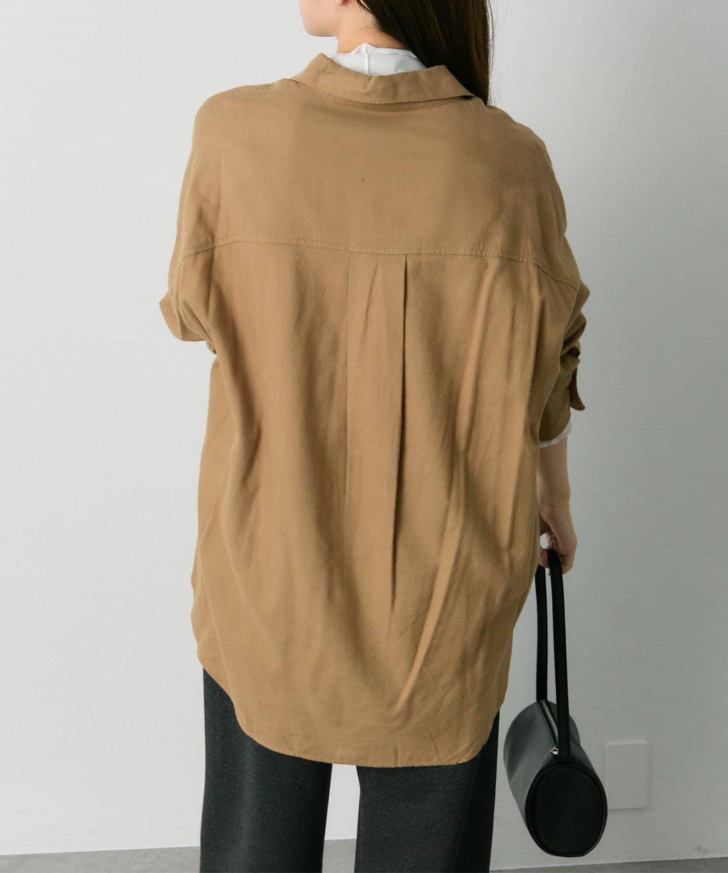 磨毛寬鬆襯衫上衣