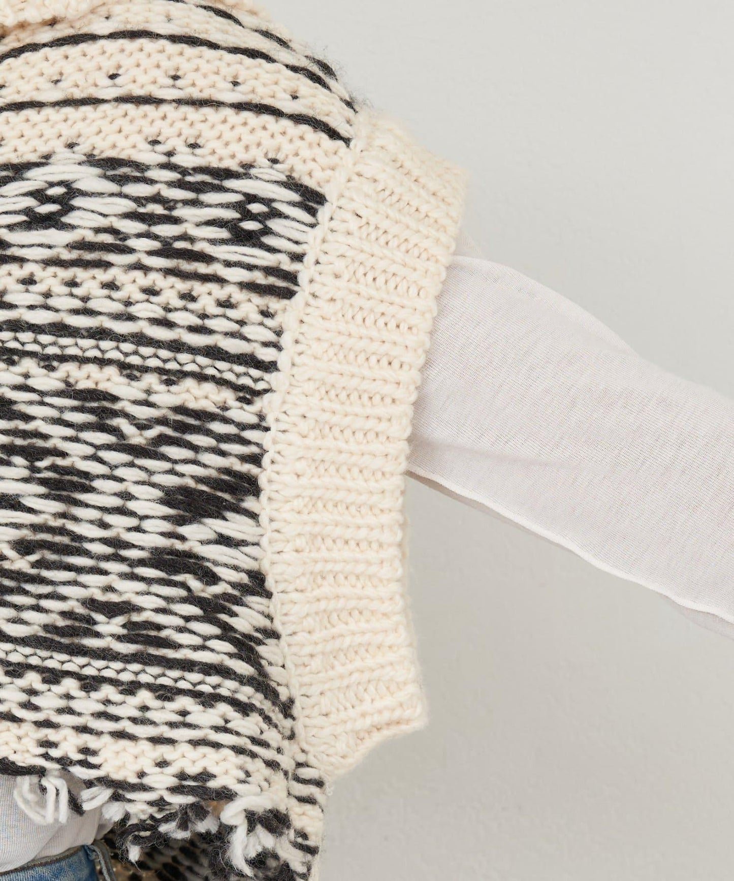 【etsinta/エシンタ】提花拼接短款連帽背心