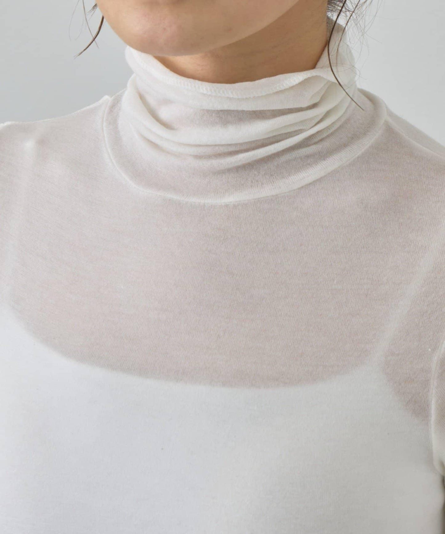 透視高領針織衫