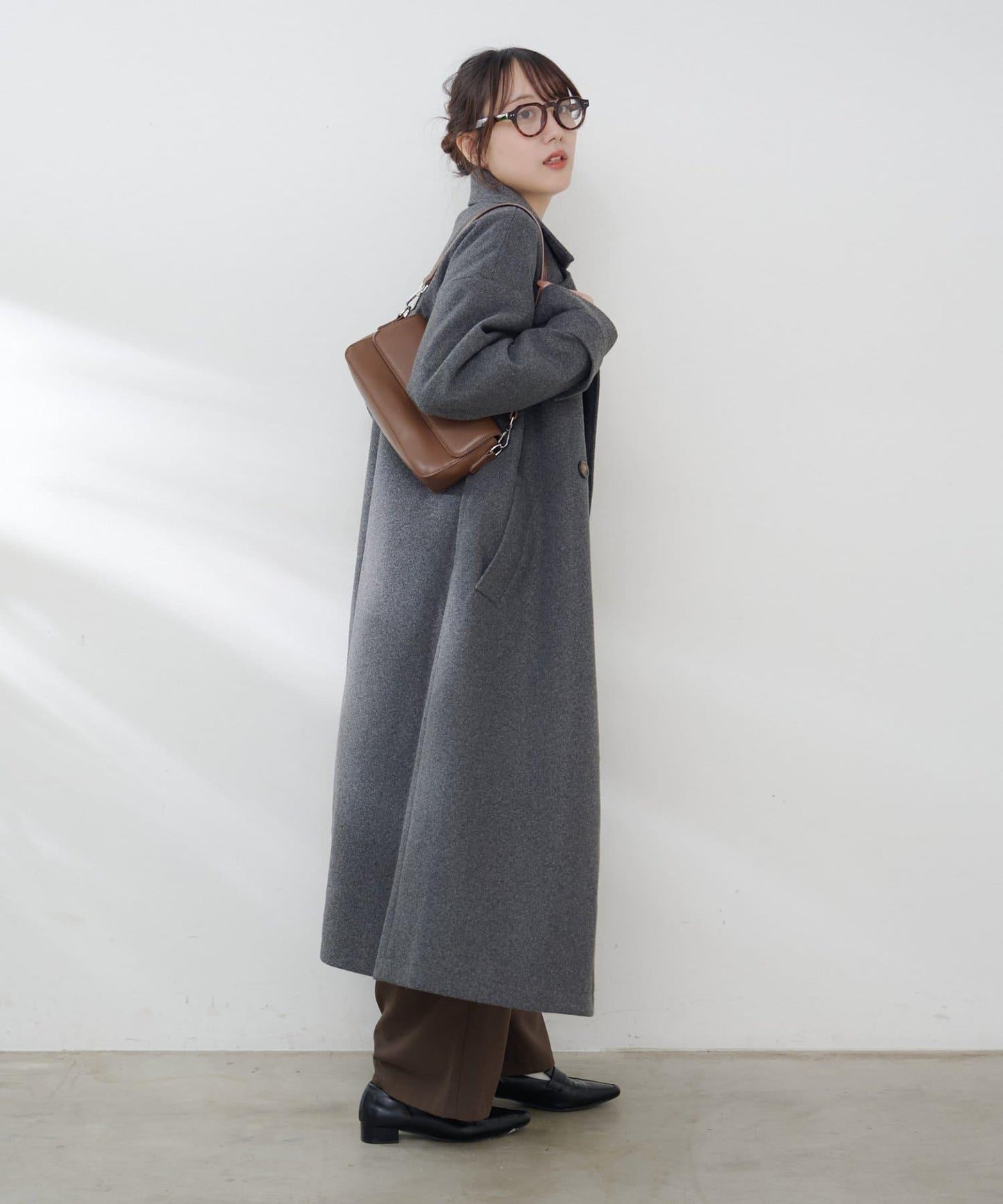 羊毛感雙排扣切斯特大衣