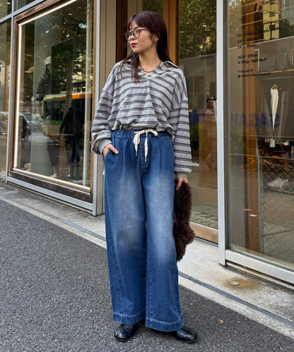 日常寬鬆牛仔褲