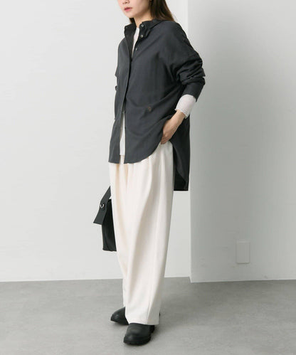 磨毛寬鬆襯衫上衣