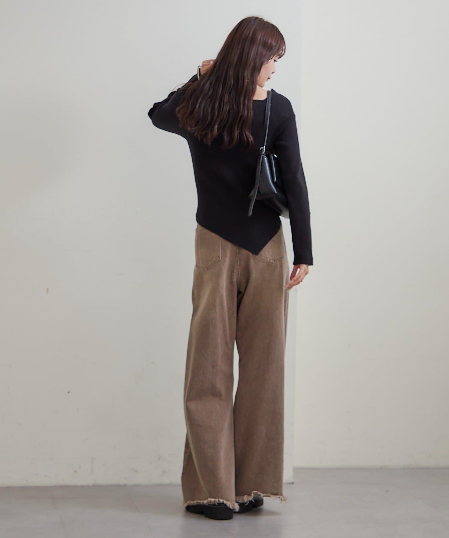 方領羅紋針織衫