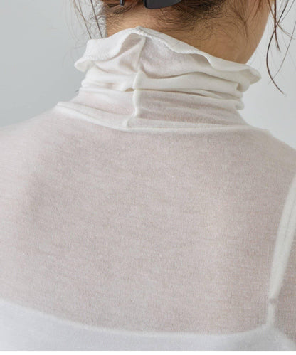 透視高領針織衫