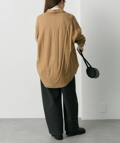 磨毛寬鬆襯衫上衣