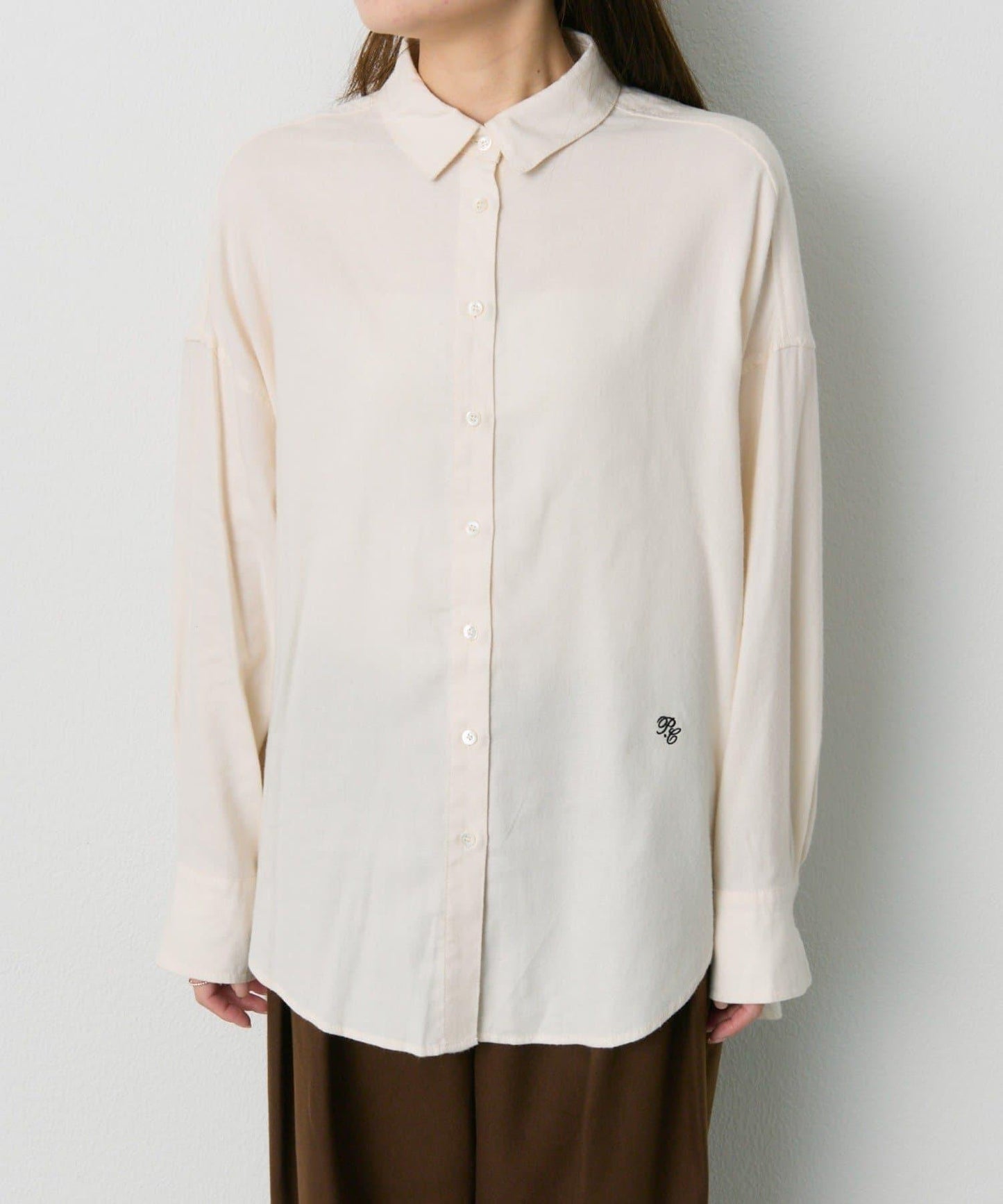 磨毛寬鬆襯衫上衣