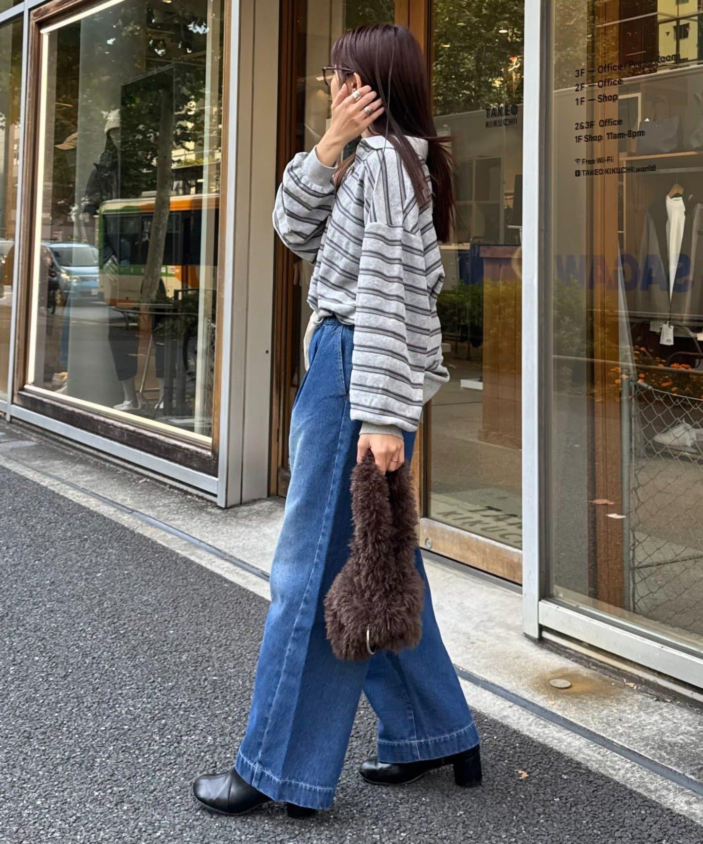 日常寬鬆牛仔褲