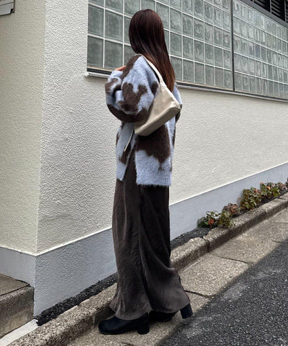 動物紋長毛針織衫