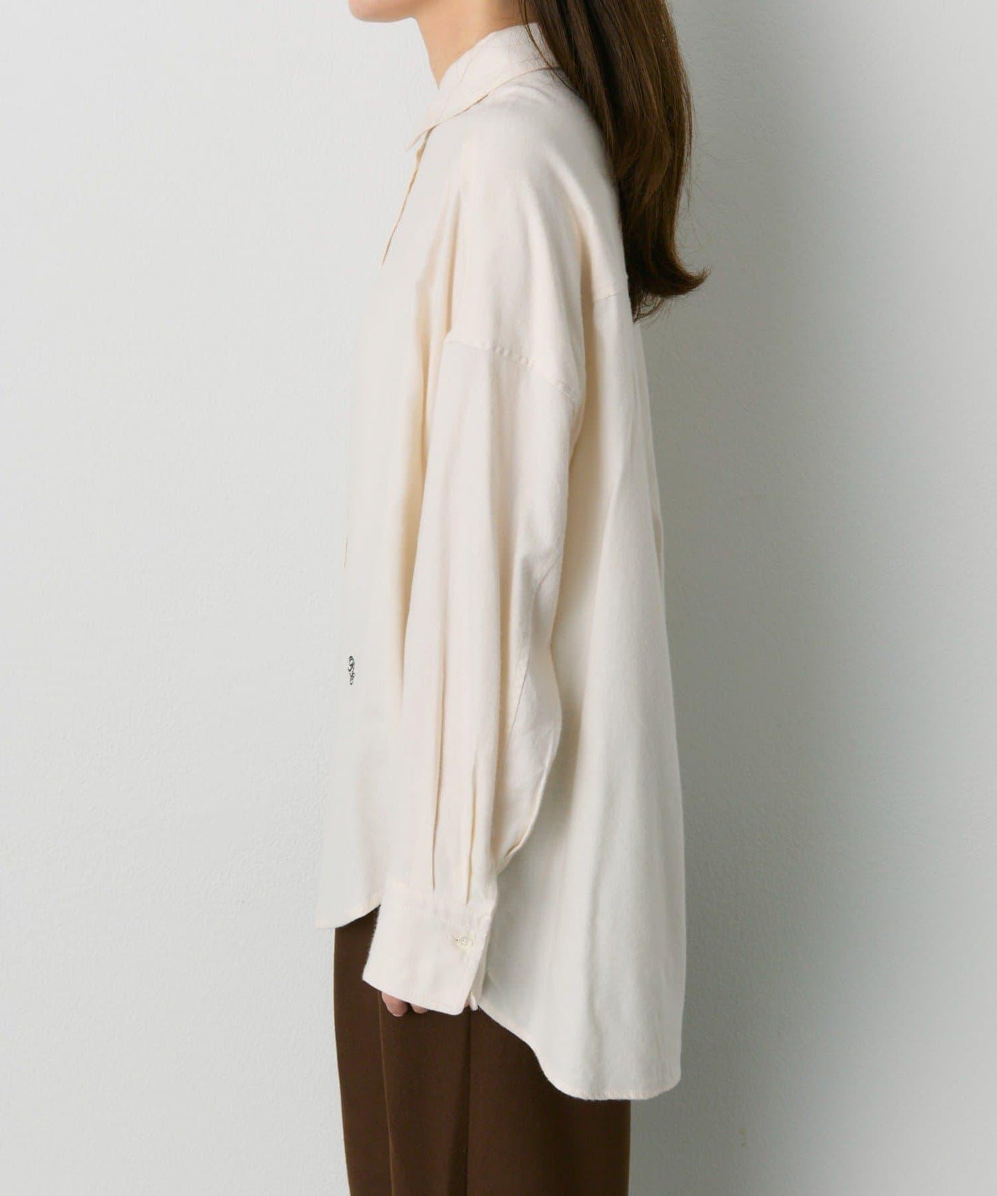 磨毛寬鬆襯衫上衣