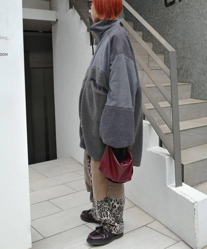 【etsinta/エシンタ】拼接羊羔絨寬鬆夾克