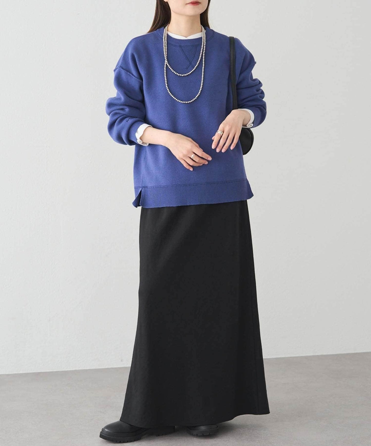 衛衣風格雙層提花針織衫